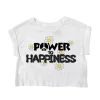 Crop T-Shirt Donna Organic Bio Cotton - Power Happiness 4112