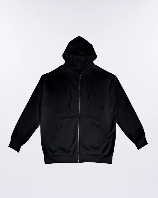 Felpa con cappuccio in cotone felpato- Hoodie Zip Basic