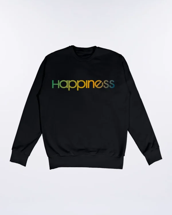 Felpa Girocollo unisex con applicazione Happiness sfumata