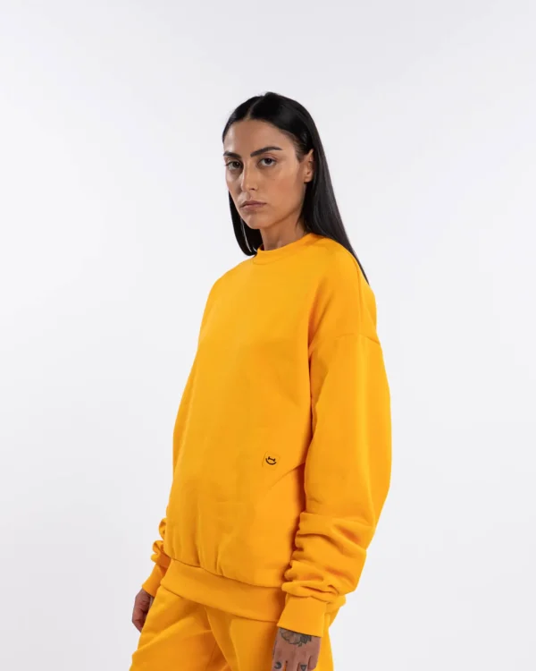 Felpa girocollo Unisex in cotone felpato Basic