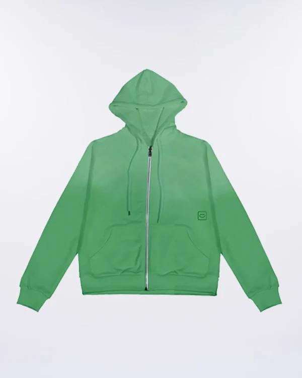 Felpa Zip con Cappuccio Donna Basic Washed