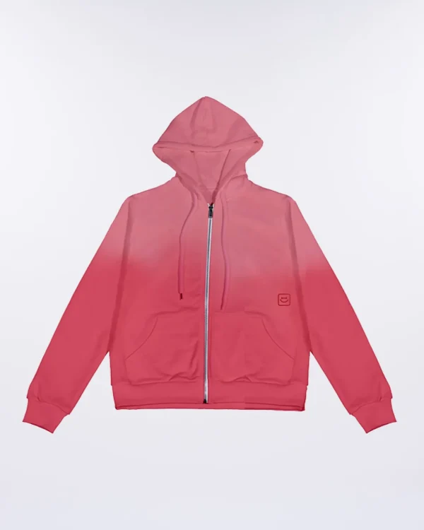 Felpa Zip con Cappuccio Donna Basic Washed