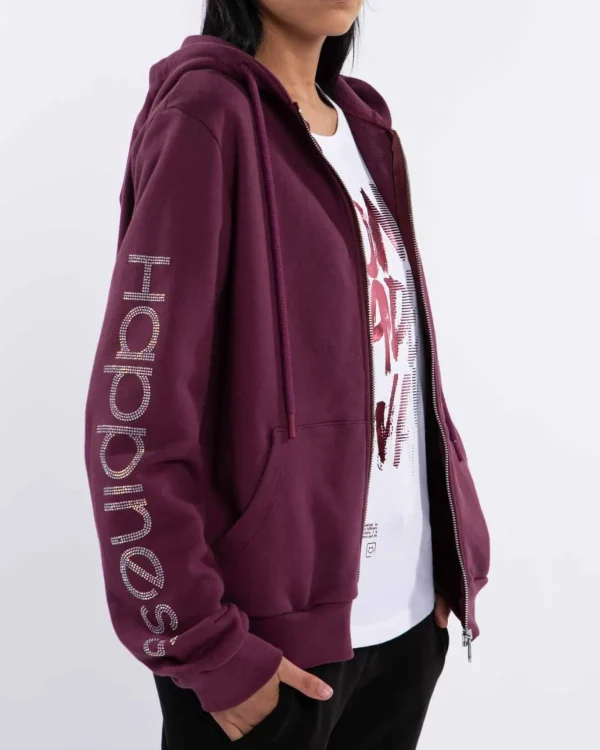 Felpa Zip Donna Strass Iridescente cod. 01
