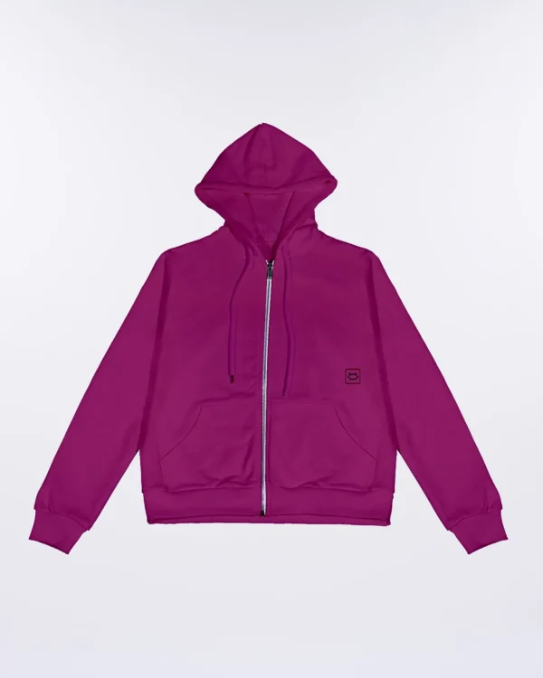 Felpa Zip in cotone felpato Donna Basic