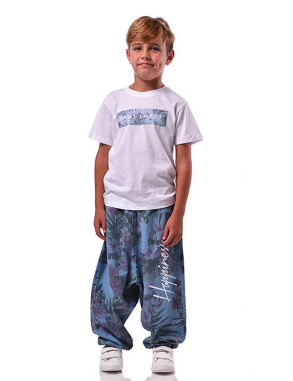 Pant Kids Flowers Blu