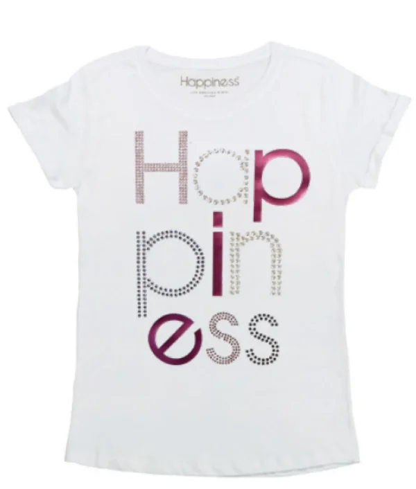 T-Shirt Bimba - Happiness Strass AP4072