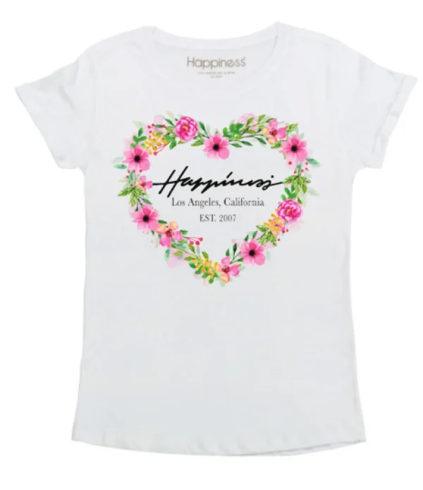 T-Shirt Bimba - Heart Flowers 4095