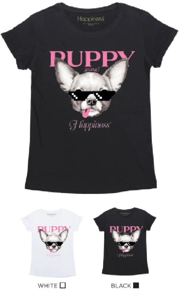 T-Shirt Bimba - Puppy Pink Gang