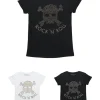 T-Shirt Bimba - Rock'N Roll Skull Strass
