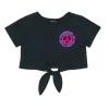 T-shirt Crop Nodo Donna - Peace Logo