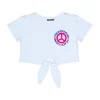 T-shirt Crop Nodo Donna - Peace Logo