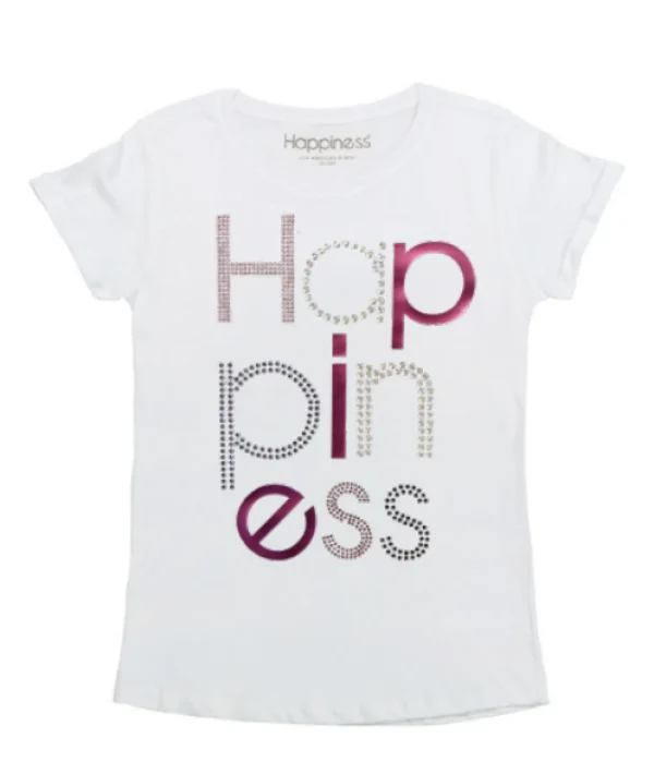 T-Shirt Donna - Happiness Strass AP4072