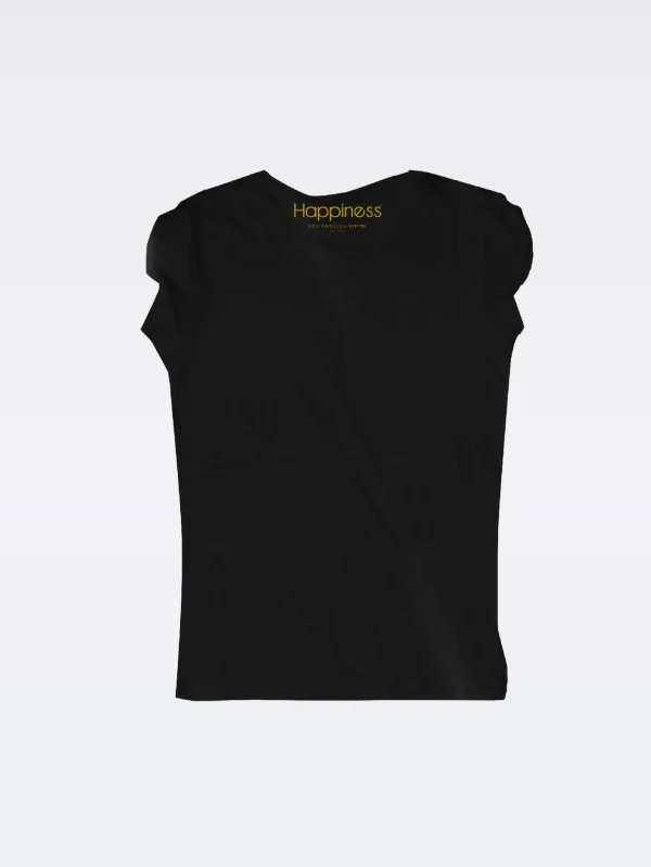 T-shirt Donna Manica Arricciata Fiammata Basic