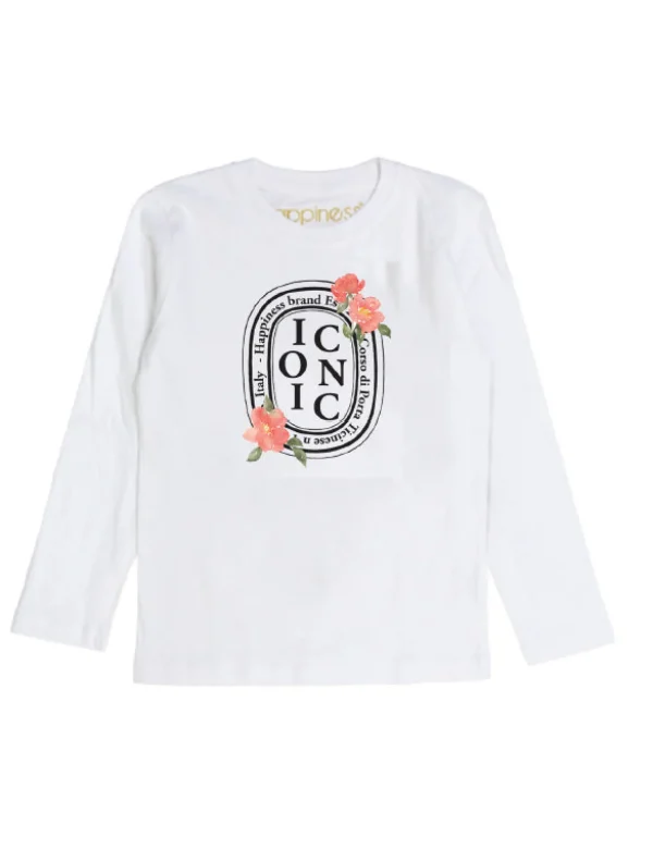 T-Shirt Long Sleeves Bambina - Quadro Iconic Flowers