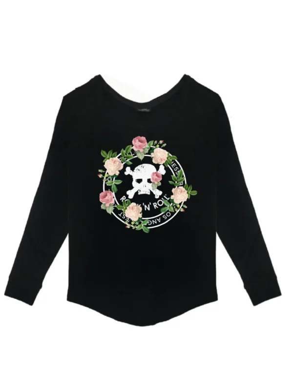 T-Shirt Long Sleeves Bimba - Rnr Skull Rose