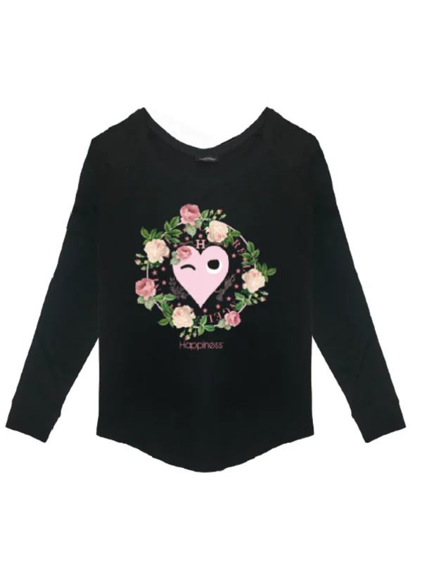T-Shirt Long Sleeves Bimba - Heart Rose